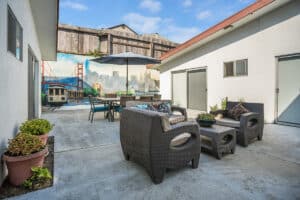 Back patio at San Francisco Post Acute Care Center