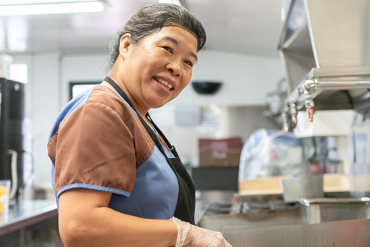 Chef in the kitchen at San Francisco Post Acute Care Center